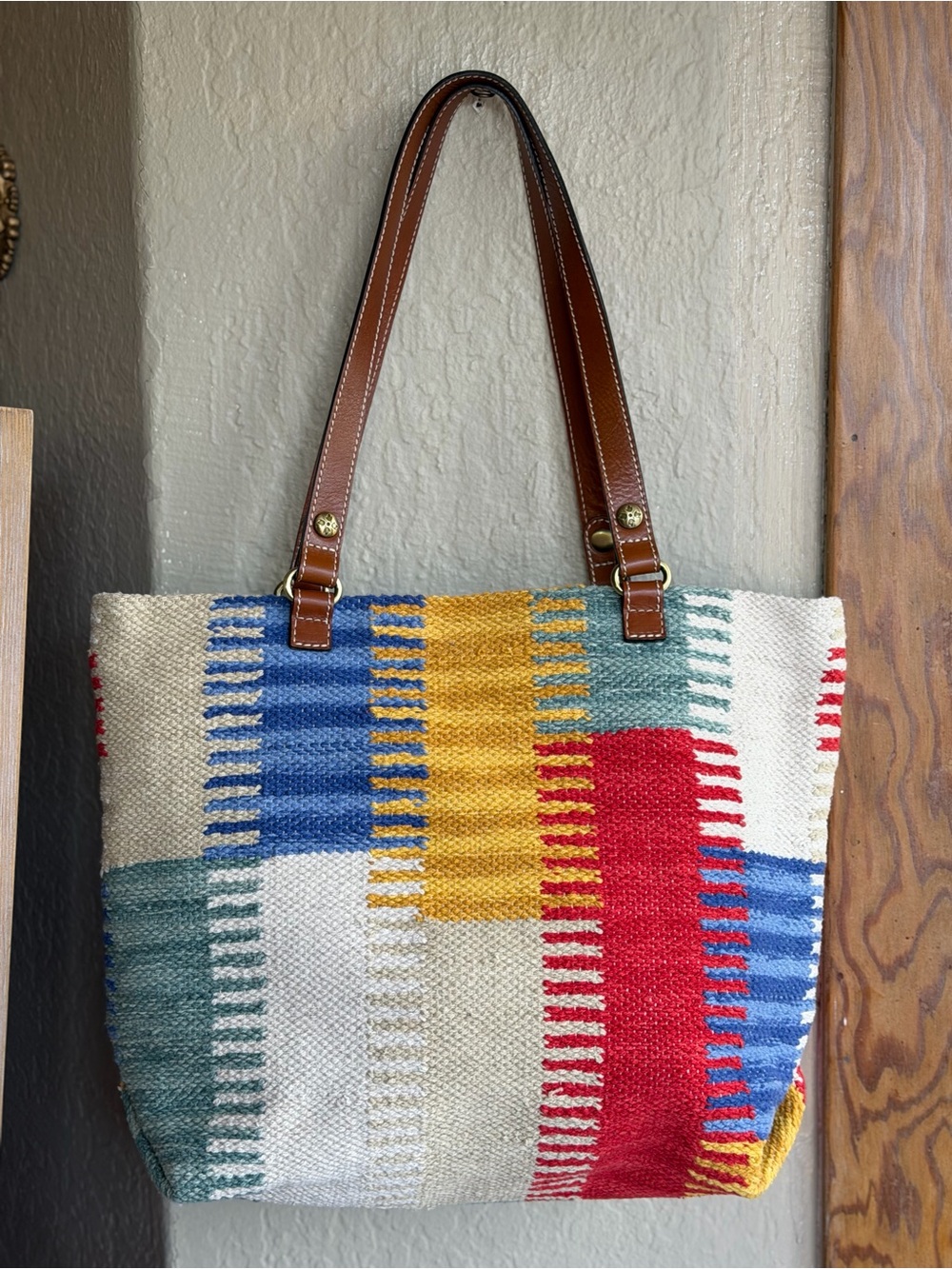 Patricia Nash Chennai Woven & Leather Tote EUC MSRP $199